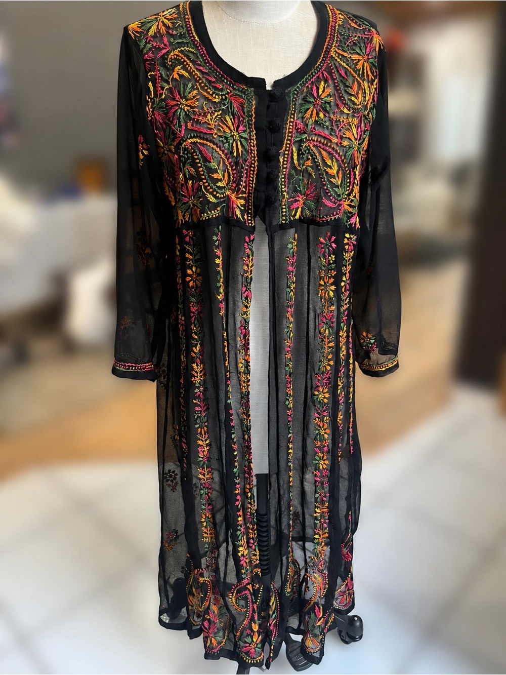 Jiya Mex Mesh Embroidered Cover Up